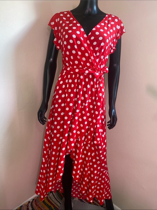 Grecerelle Dresses & Skirts - Grecerelle Red Polka Dot Maxi Dress